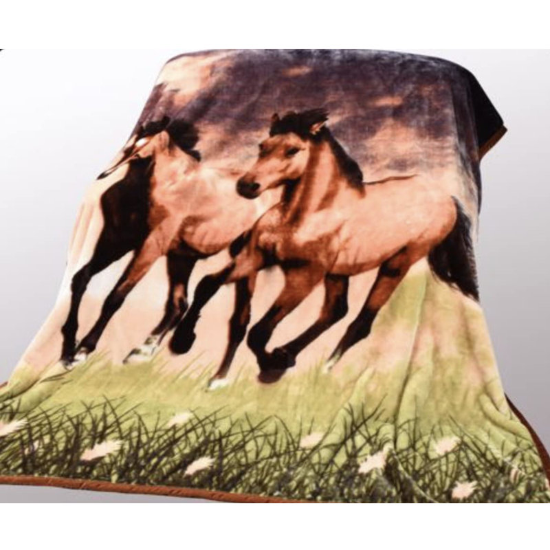 Charlton Home® Melaney Running Horse Animal Mink Blanket Wayfair